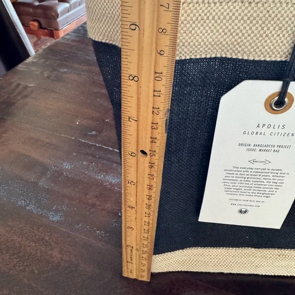 New, Apolis Black and Tan '”My Sunday Bag'” Market Bag - Picture 4 of 6